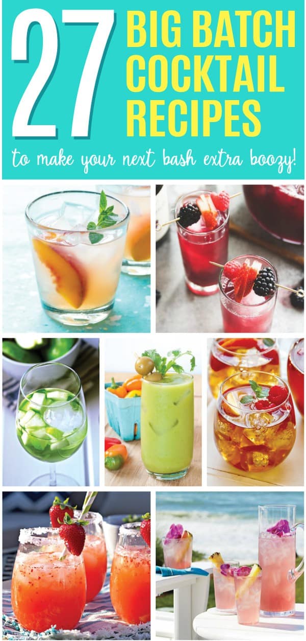 A party isn't a party without some crowd pleasing cocktails. Save your sanity at your next party by having a few of these make-ahead big batch cocktails mixed and ready to serve. Click here to check out these delicious big batch cocktail recipes now.