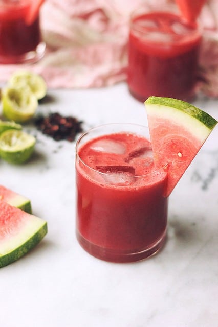 Watermelon-hibiscus-lime-cooler-margarita. A party isn't a party without some crowd pleasing cocktails. Save your sanity at your next party by having a few of these make-ahead big batch cocktails mixed and ready to serve. Click here to check out these delicious big batch cocktail recipes now.