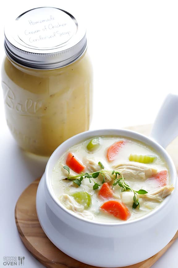 Cream of Chicken Soup - Canning homemade soups can help you save money, gain control over what's in your food, and save you time when you need a quick meal. Make your own canned soup with one of these delicious twelve recipes today.