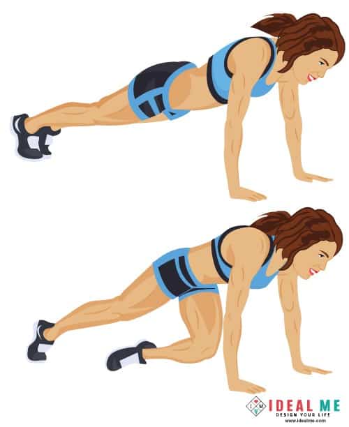 Mountain Climbers - Check out this awesome 10 minute Rosie the Ripper giant set 100-calorie workout. Giant sets are great for people looking to burn extra body fat in a short amount of time.