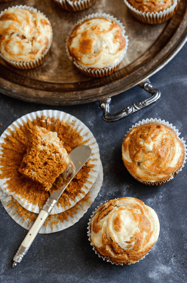 Pumpkin cream cheese swirl muffins - These Fall recipes are perfect for the holidays and for any time you want to bring the delicious smells of apple, cinnamon, and pumpkin into your home. You're guaranteed to find a fall flavor you love with these 18 delicious fall dessert recipes.
