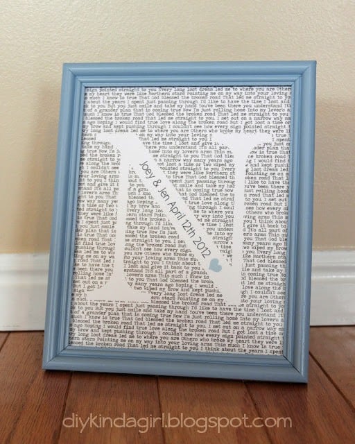 Wedding Song Print - Are you struggling to figure out what to get your favorite newlyweds? Don't stress! We've got the perfect thoughtful DIY wedding gifts that every couple will love. 