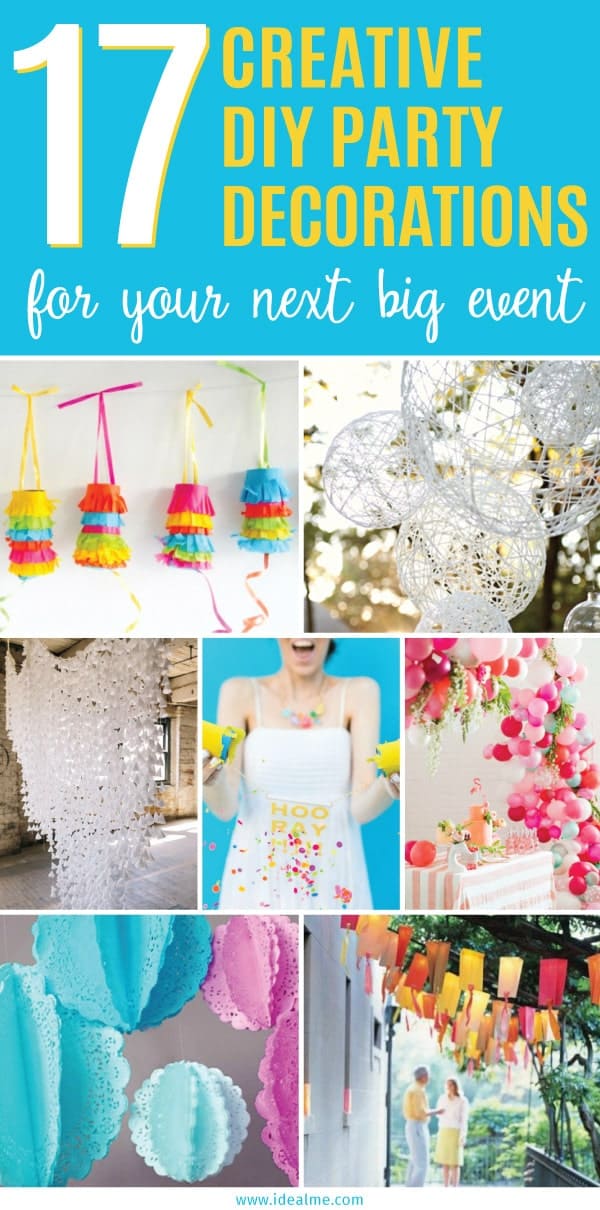 Below you'll find some of our favorite DIY decoration you'll want to make for your next big event. These gorgeous and crafty projects are relatively easy to make, and perfect for anniversaries, birthday parties, wedding showers, graduations and every other party that you could imagine.