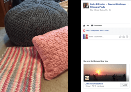 crochet pouf & basketweave pillow