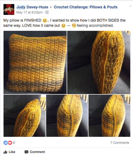 crochet basketweave pillow