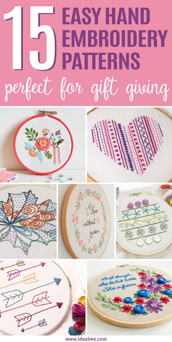 We've found these 15 easy hand embroidery patterns that are not only great for beginners, they're also perfect for gift giving. 