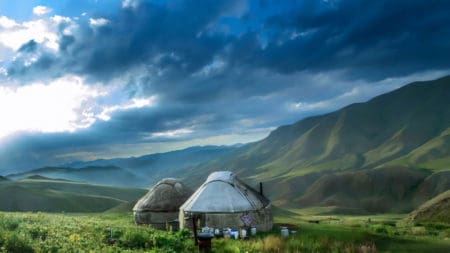 cheap place to fly, experience Kyrgyzstan yurt community