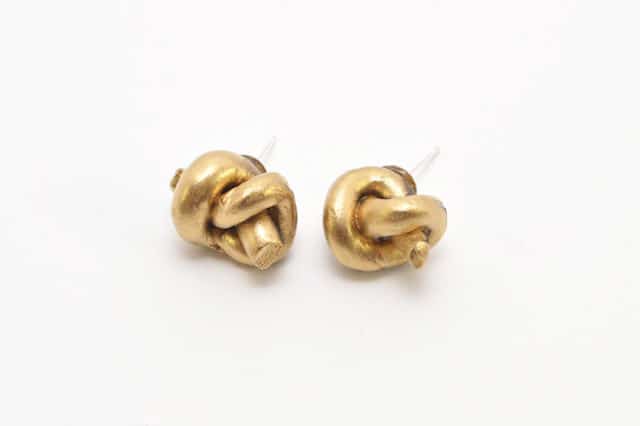 clay polymer metallic know stud earrings Jewelry