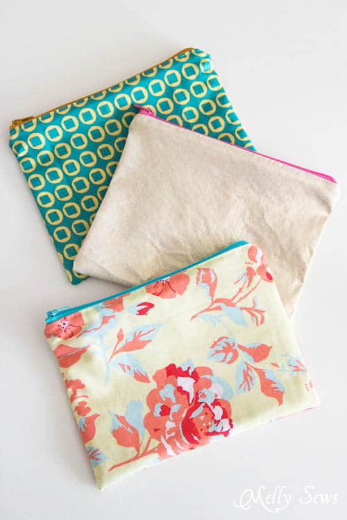 how to sew 15-minute zipper pouches