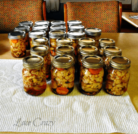 pickled cauliflower - recipe canning vegetables