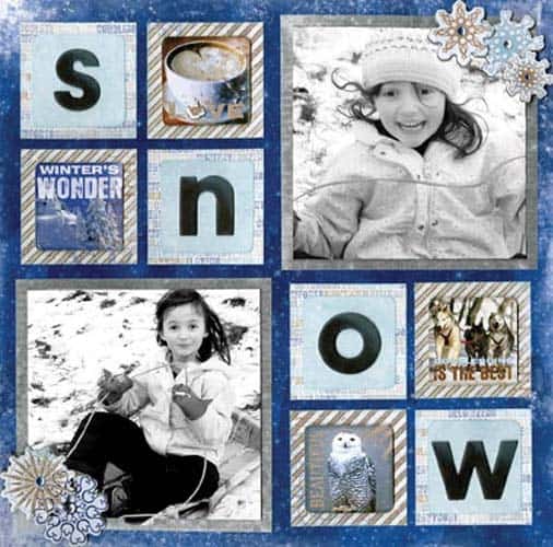 winter snow - scrapbook layout ideas