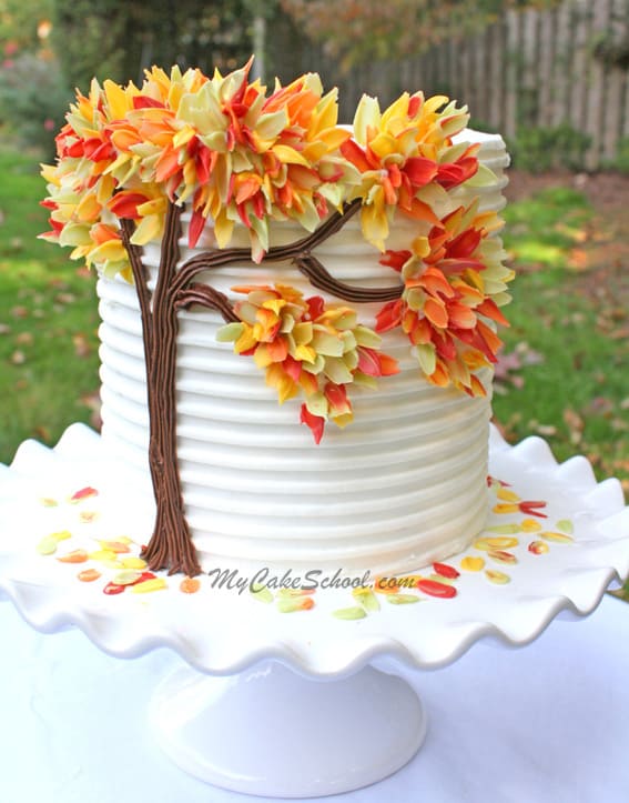 Autumn Leaves in Chocolate - birthday cake decorating ideas