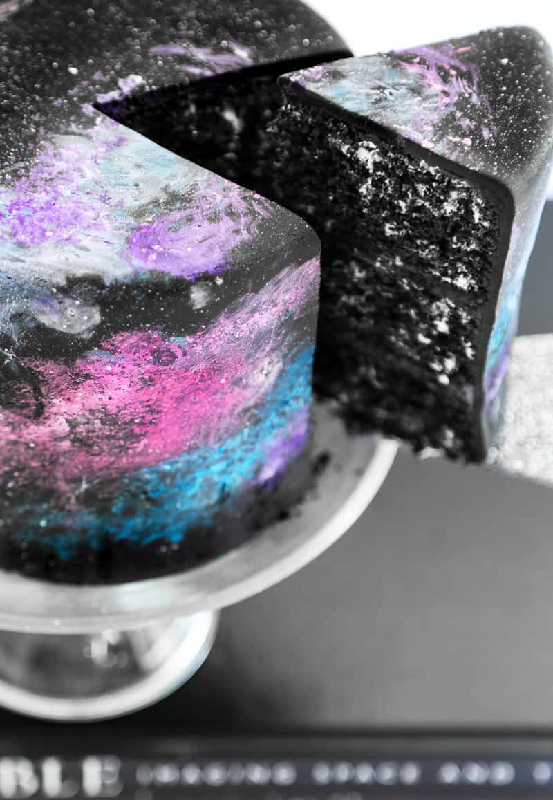 Black Velvet Nebula Cake - birthday cake decorating ideas