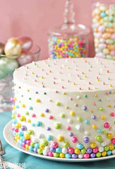 Easter Polka Dot Cake - birthday cake decorating ideas