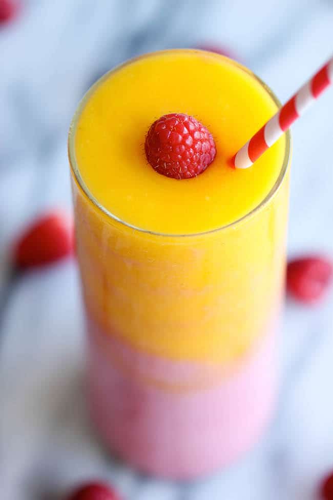 Raspberry Sunrise Smoothie - easy smoothie recipes