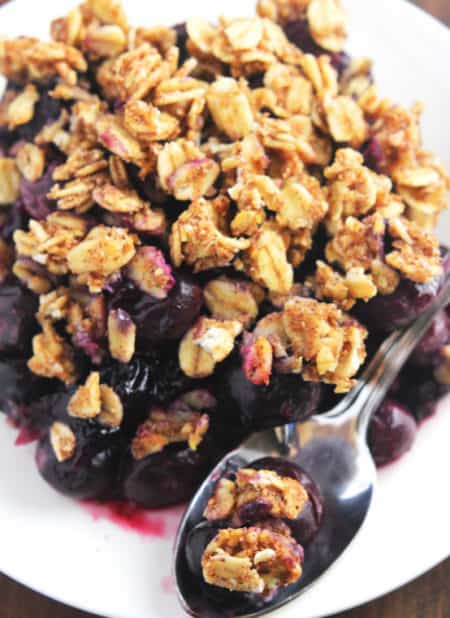Clean Blueberry Almond Crumble - easy healthy desserts