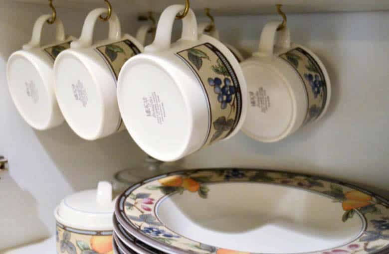 hanging cup hooks - easy storage ideas