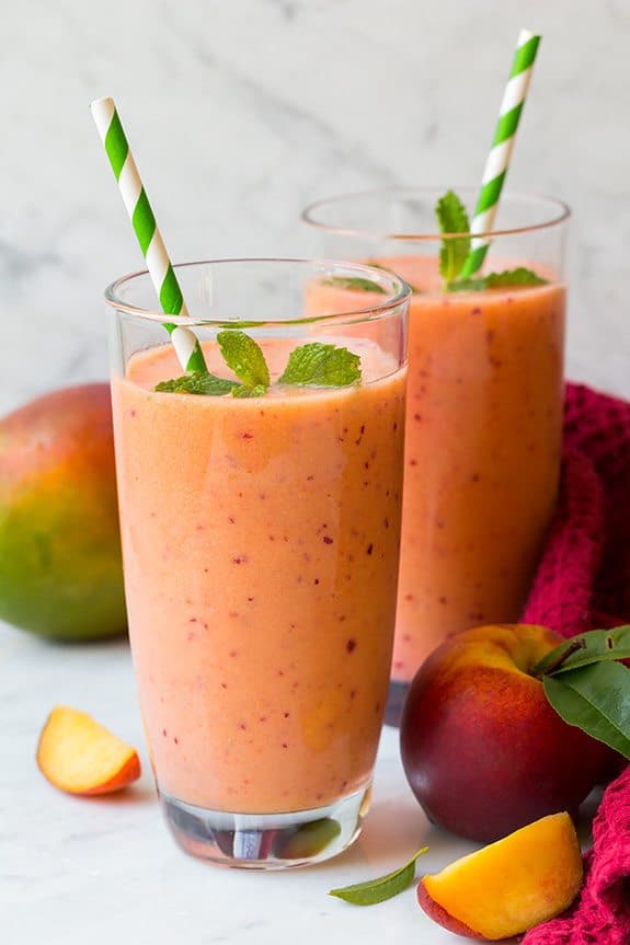 mango peach strawberry smoothie - paleo smoothie ideas