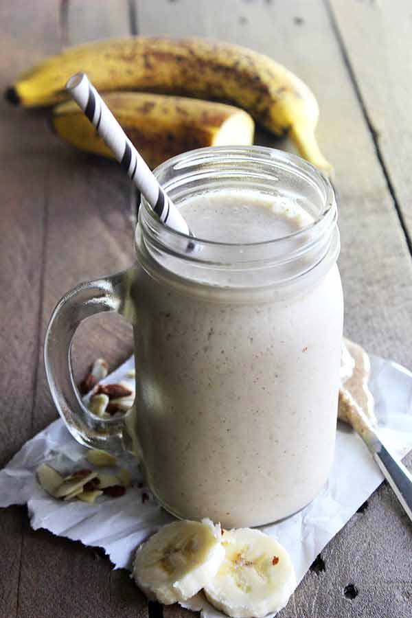 skinny almond butter banana smoothie - paleo smoothie ideas