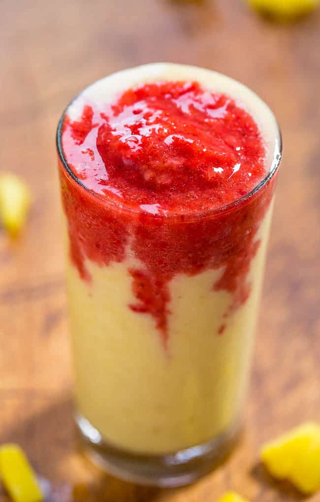 strawberry pineapple banana lava flow smoothie - paleo smoothie ideas