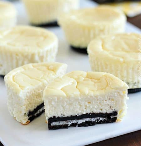 Lighter Mini Cheesecakes with Oreo Crust - easy healthy desserts