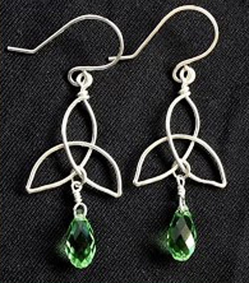 Celtic Knot Triquetra Charm and Earrings - celtic knot