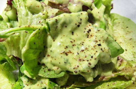 Creamy Basil Avocado Salad Dressing - paleo salad dressings