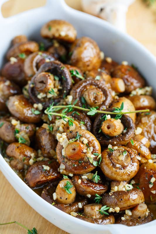 Roasted Mushrooms in a Browned Butter, Garlic and Thyme Sauce - gluten free meals