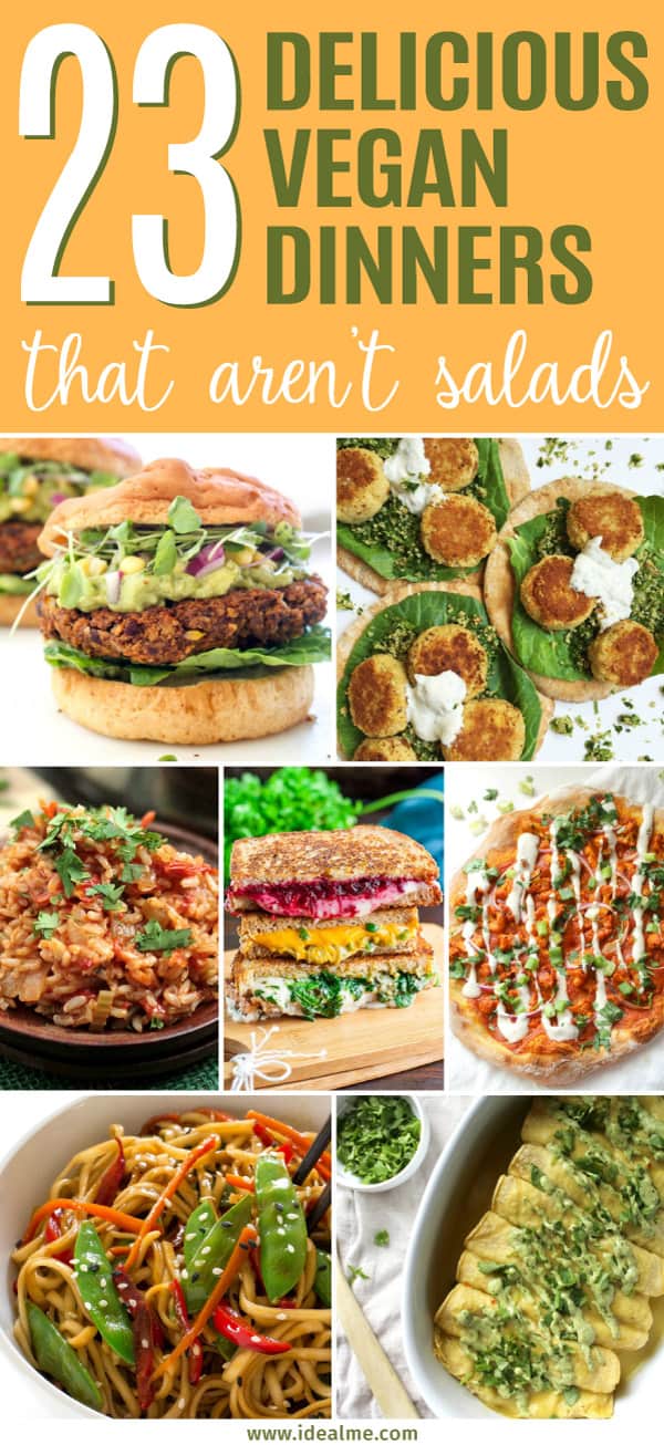 We’ve got your vegan back! For anyone who needs rescuing from the salad abyss, here are 23 delicious vegan dinners that aren’t salads!