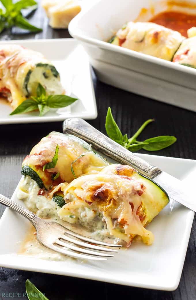 Zucchini Lasagna Rolls - gluten free meals