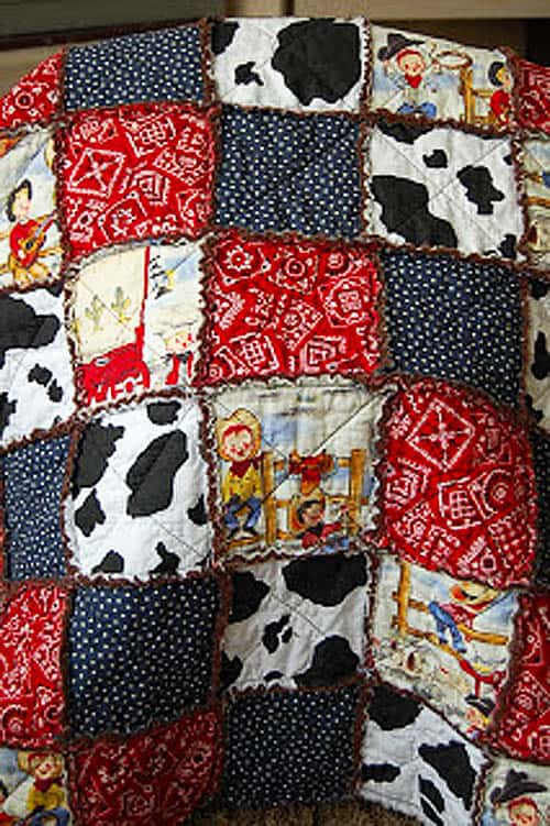 Cowboy Rag Quilt - country quilts