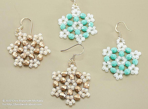 Crystal Beaded Snowflake Earrings - jewelry ideas