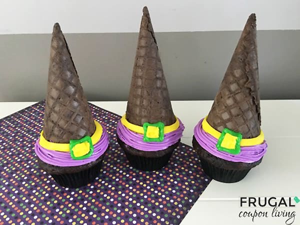 Halloween Cone Witch Hat Cupcakes - cupcake decorating ideas
