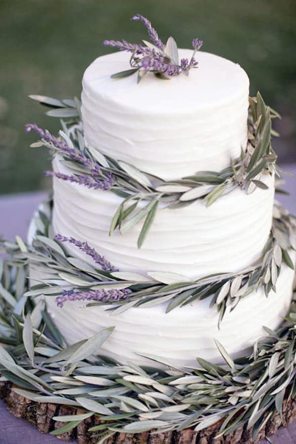 Lavender and Olive Branches - wedding cake decorating ideas