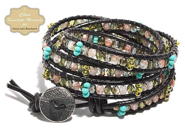 Leather and Bead Wrap Bracelet - jewelry ideas