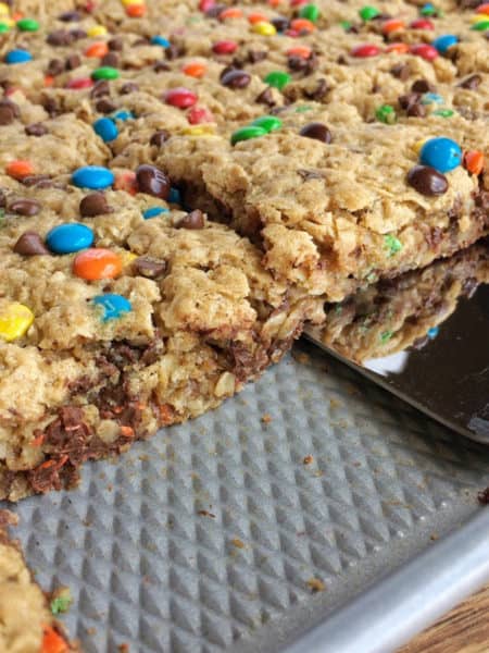 No Flour Monster Cookie Bars - gluten-free desserts
