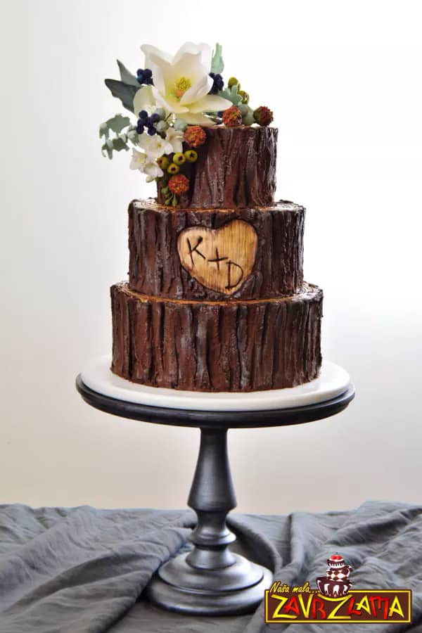 Rustic Tree Cake - wedding cake decorating ideas