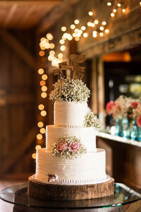 Shabby Chic Rustic Wedding Cake - wedding cake decorating ideas
