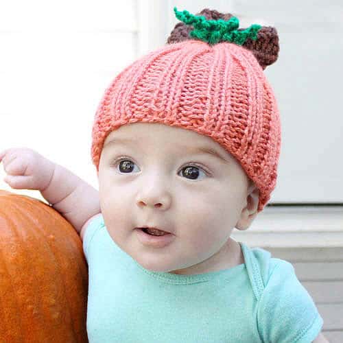 Baby Pumpkin Hat - hat knitting patterns
