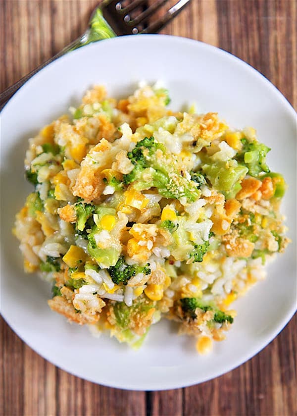 Corn and Broccoli Rice Casserole - gluten-free casseroles