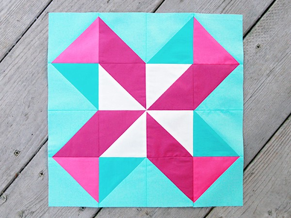 Lucky Pieces Quilt Block - pinwheel quilt patterns