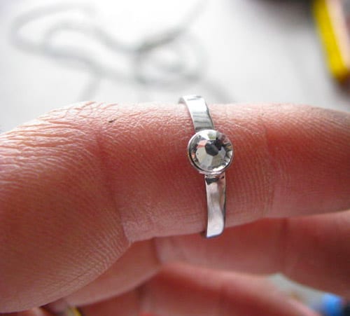 Precious Crystal DIY Ring - simple diy rings