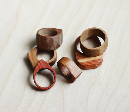 Simple Wooden Rings - simple diy rings
