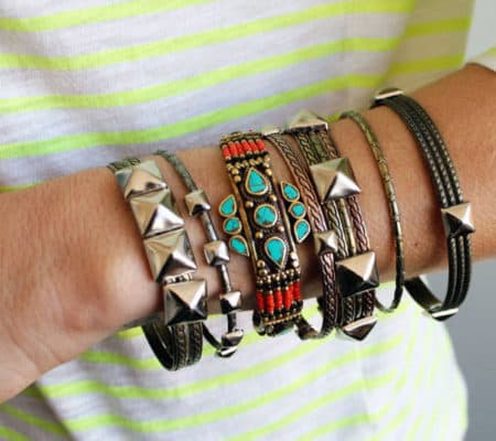Studded Bangles - easy DIY bracelets