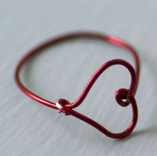 Wire Heart Finger Ring - simple diy rings
