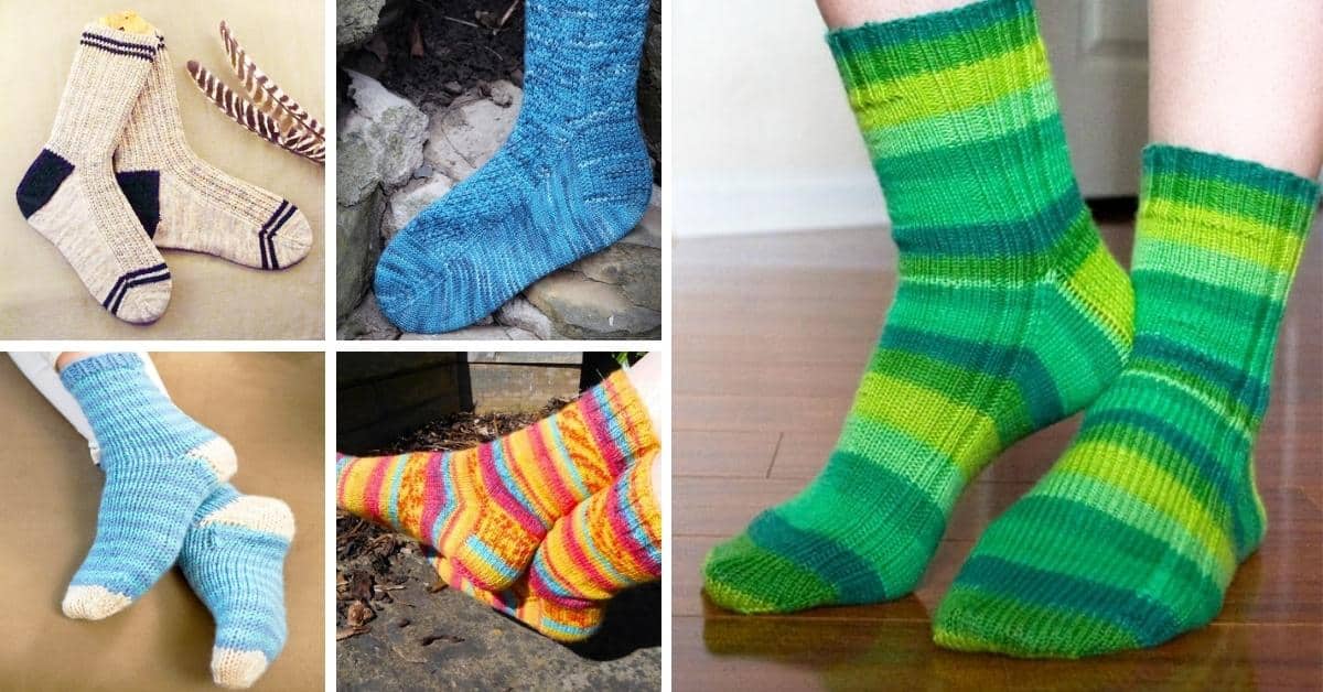 12 Sock Knitting Patterns for Beginners Using Circular Needles - Ideal Me