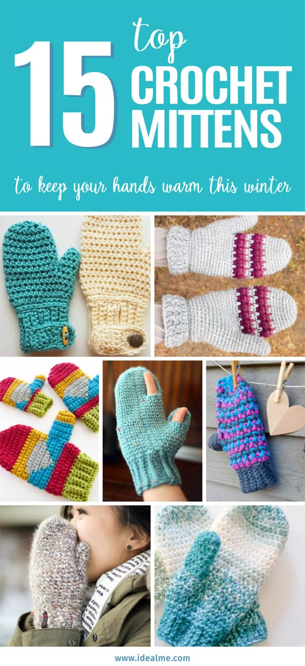 15 crochet mittens     #crochet #crochetmittens #crochê #crochetgifts #crochetpattern