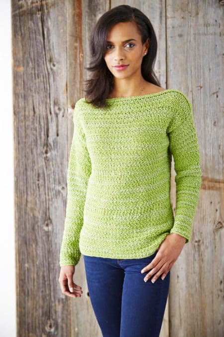 Boat Neck Pullover - free crochet sweater patterns