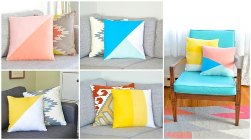 Color-Block Throw Pillows - DIY sewing projects