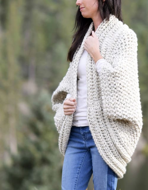 Cozy Blanket Cardi - free crochet sweater patterns